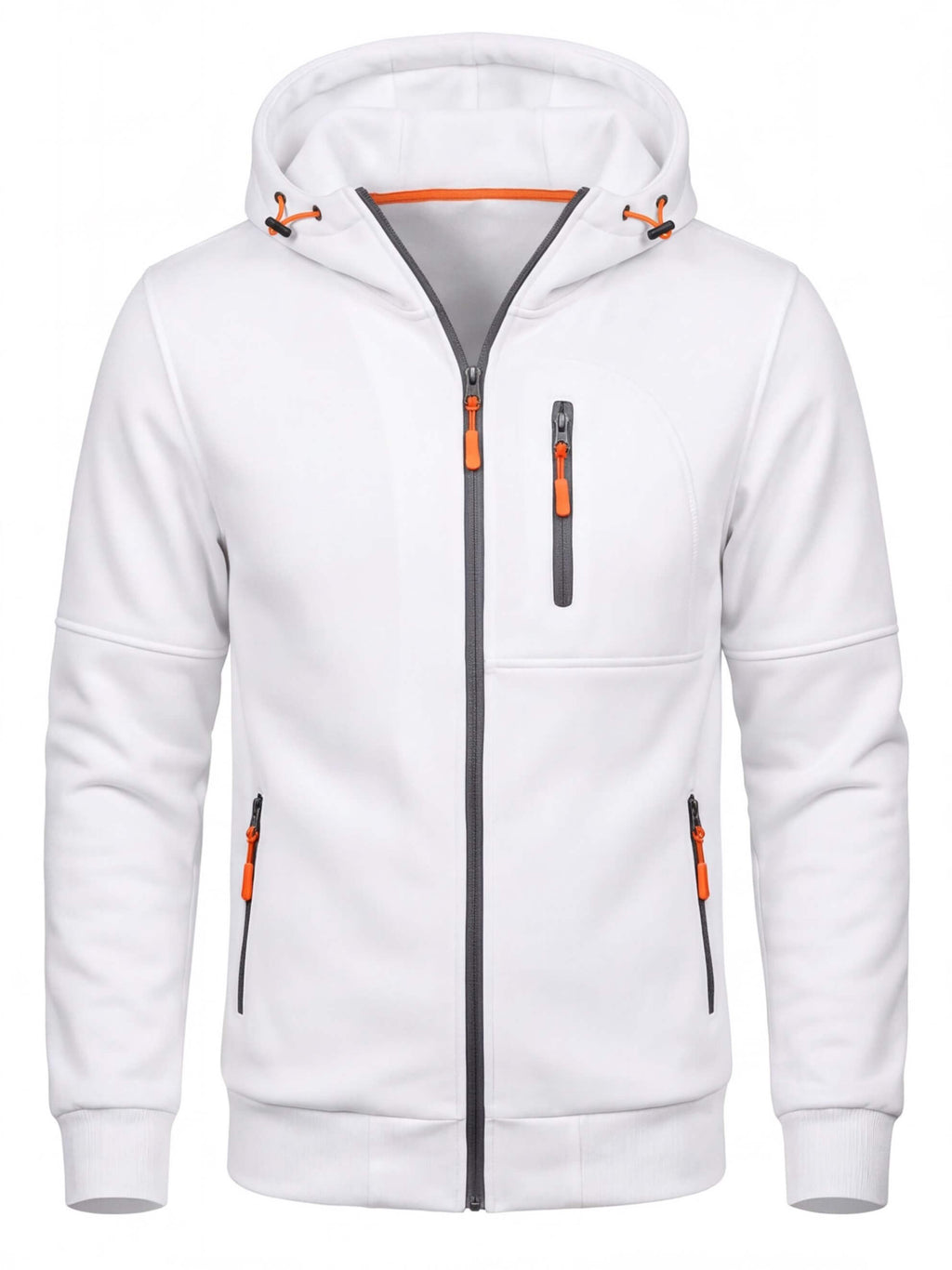 Slim-Fit Full-Zip Work Hoodie with Zip Pockets