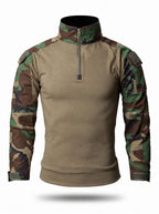 Quarter-Zip Ripstop Utility Work Shirt with Sleeve Pocket
