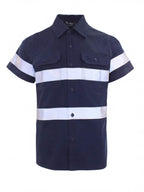 Reflective Long-Sleeve Work Shirt with Chest Pockets