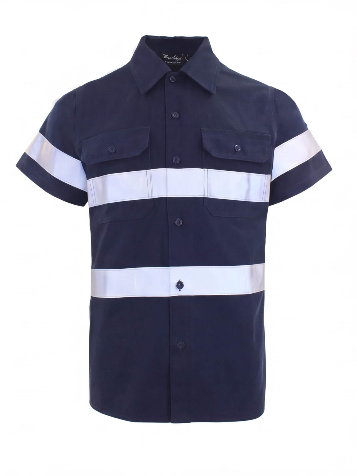 Reflective Long-Sleeve Work Shirt with Chest Pockets