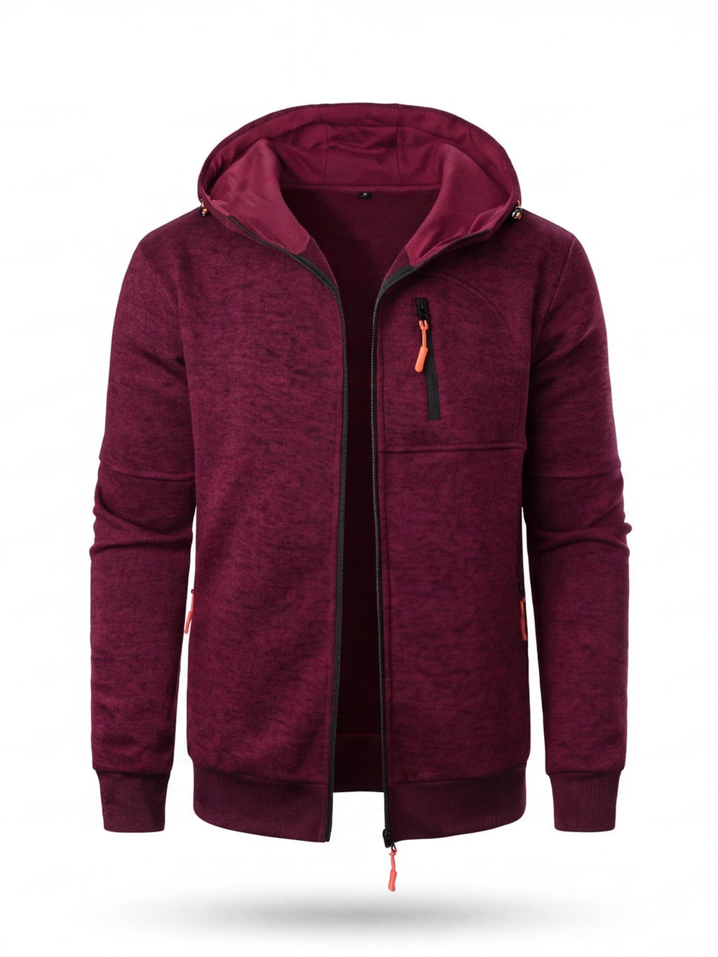Full-Zip Hooded Work Sweatshirt with Zippered Pockets