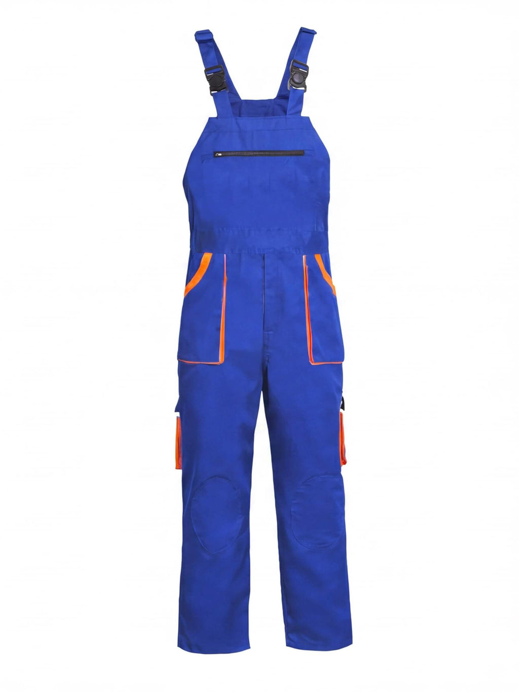 Multi-Pocket Work Bib Overalls with Zippered Chest Pocket