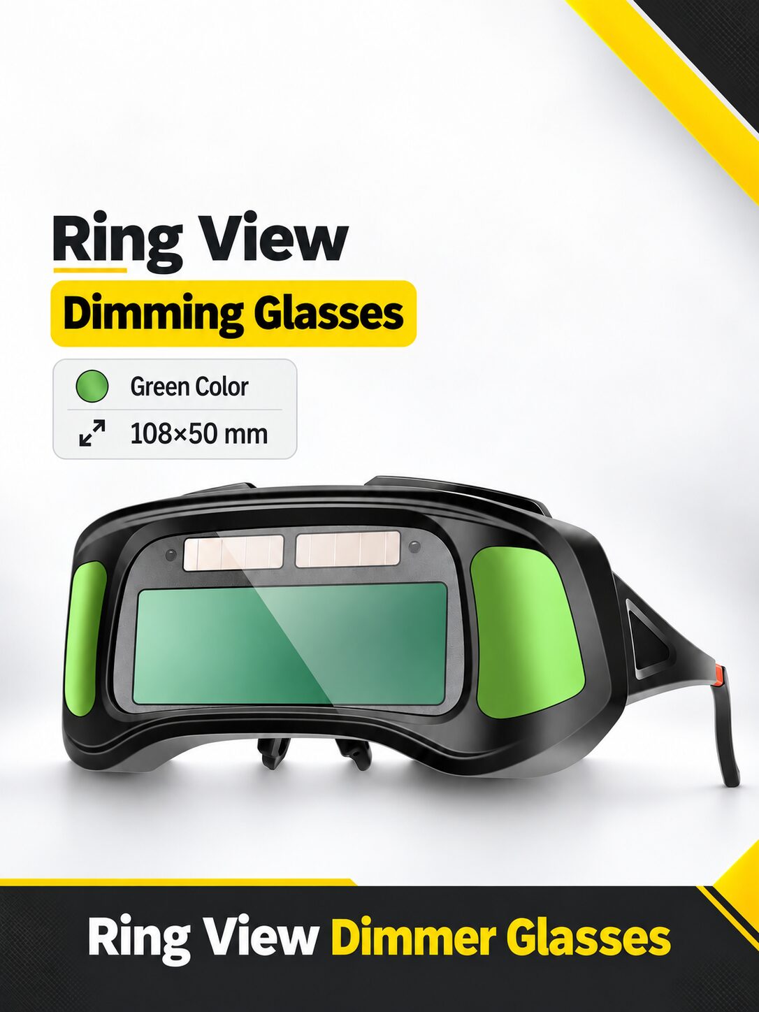 Compact Auto-Darkening Welding Goggles with Wide-View Lens