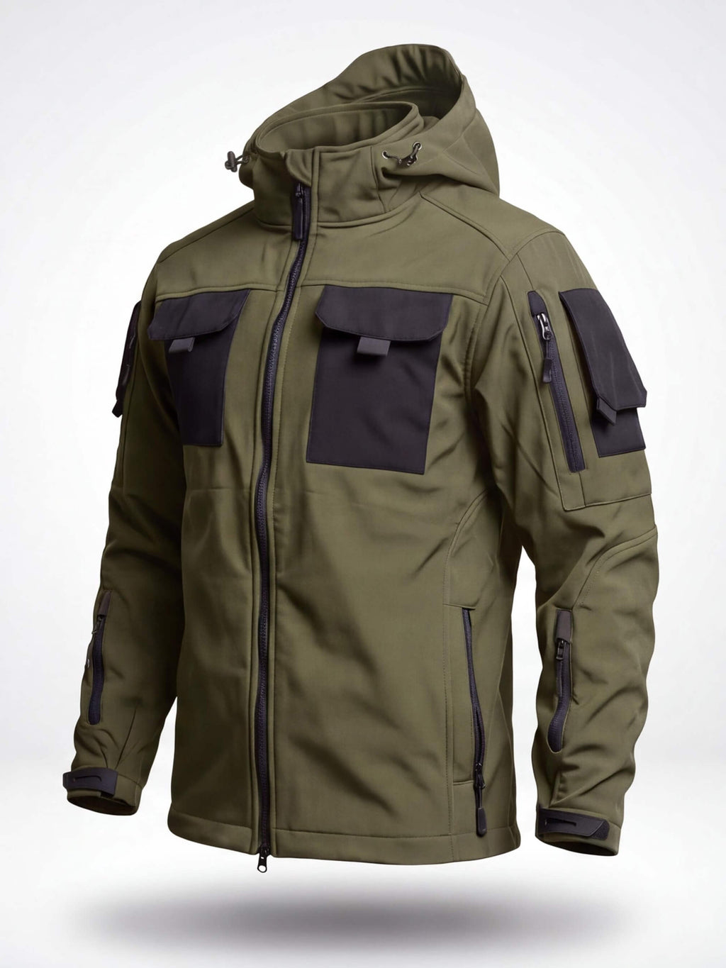 Fleece-Lined Windproof Multi-Pocket Work Jacket