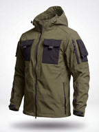 Fleece-Lined Windproof Multi-Pocket Work Jacket