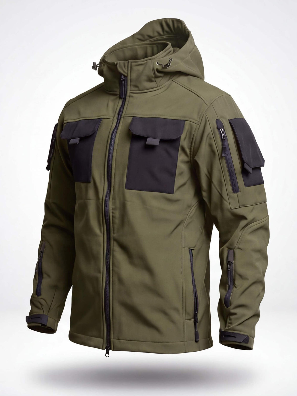 Fleece-Lined Windproof Multi-Pocket Work Jacket