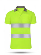Hi-Vis Reflective Quick-Dry Short-Sleeve Work Polo