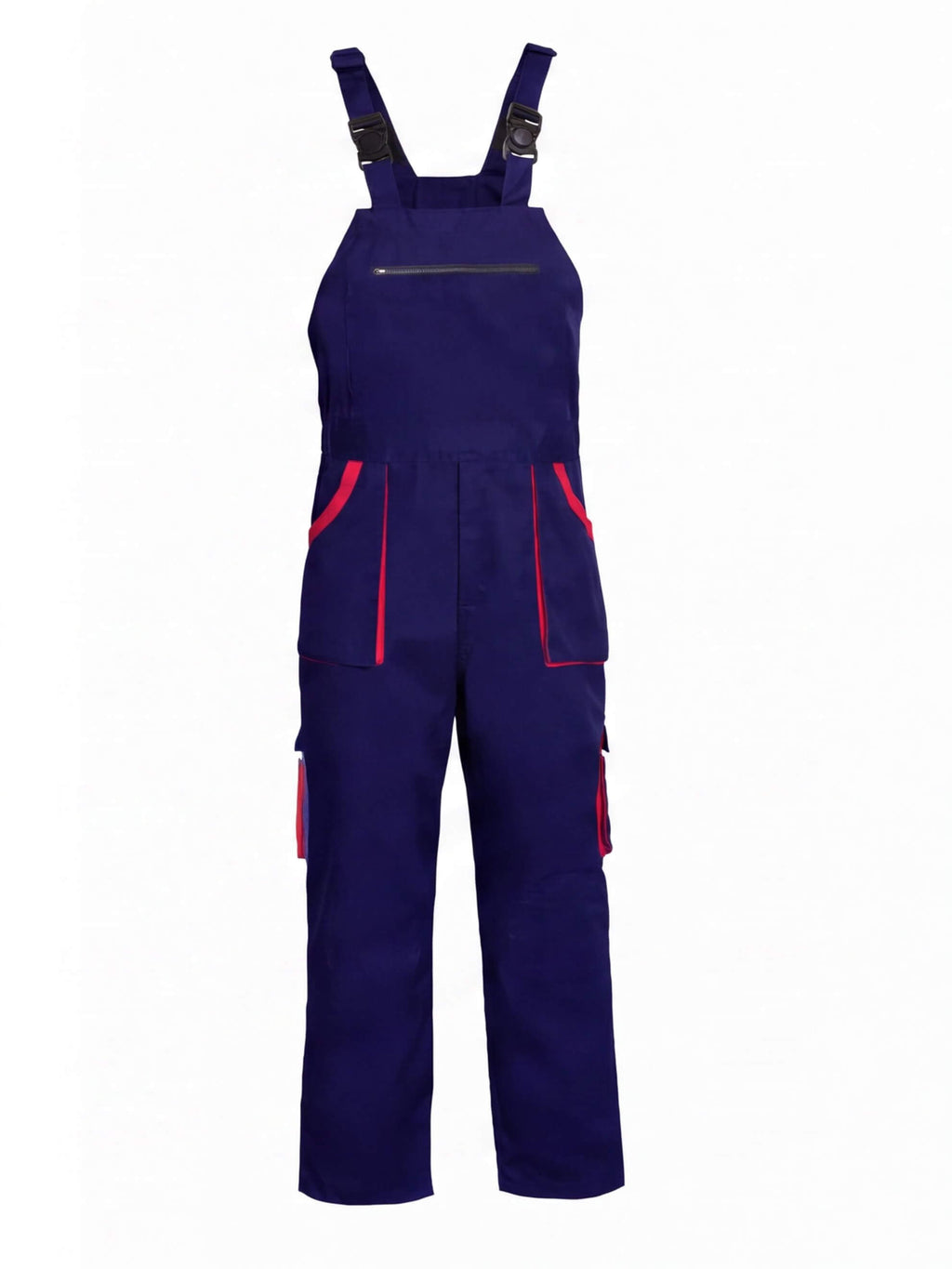 Multi-Pocket Work Bib Overalls with Zippered Chest Pocket