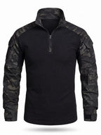 Quarter-Zip Ripstop Utility Work Shirt with Sleeve Pocket