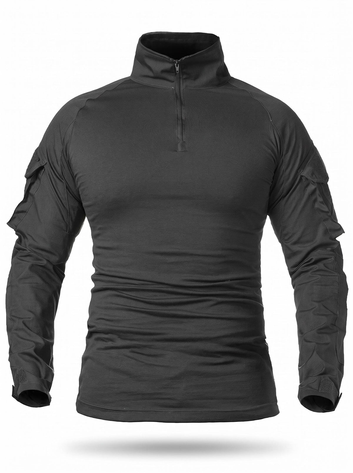 Quarter-Zip Ripstop Utility Work Shirt with Sleeve Pocket