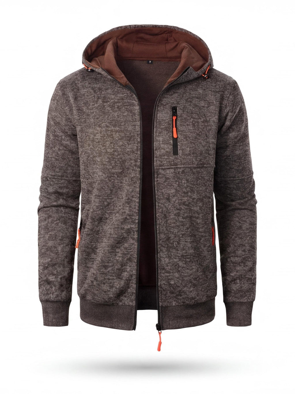 Full-Zip Hooded Work Sweatshirt with Zippered Pockets