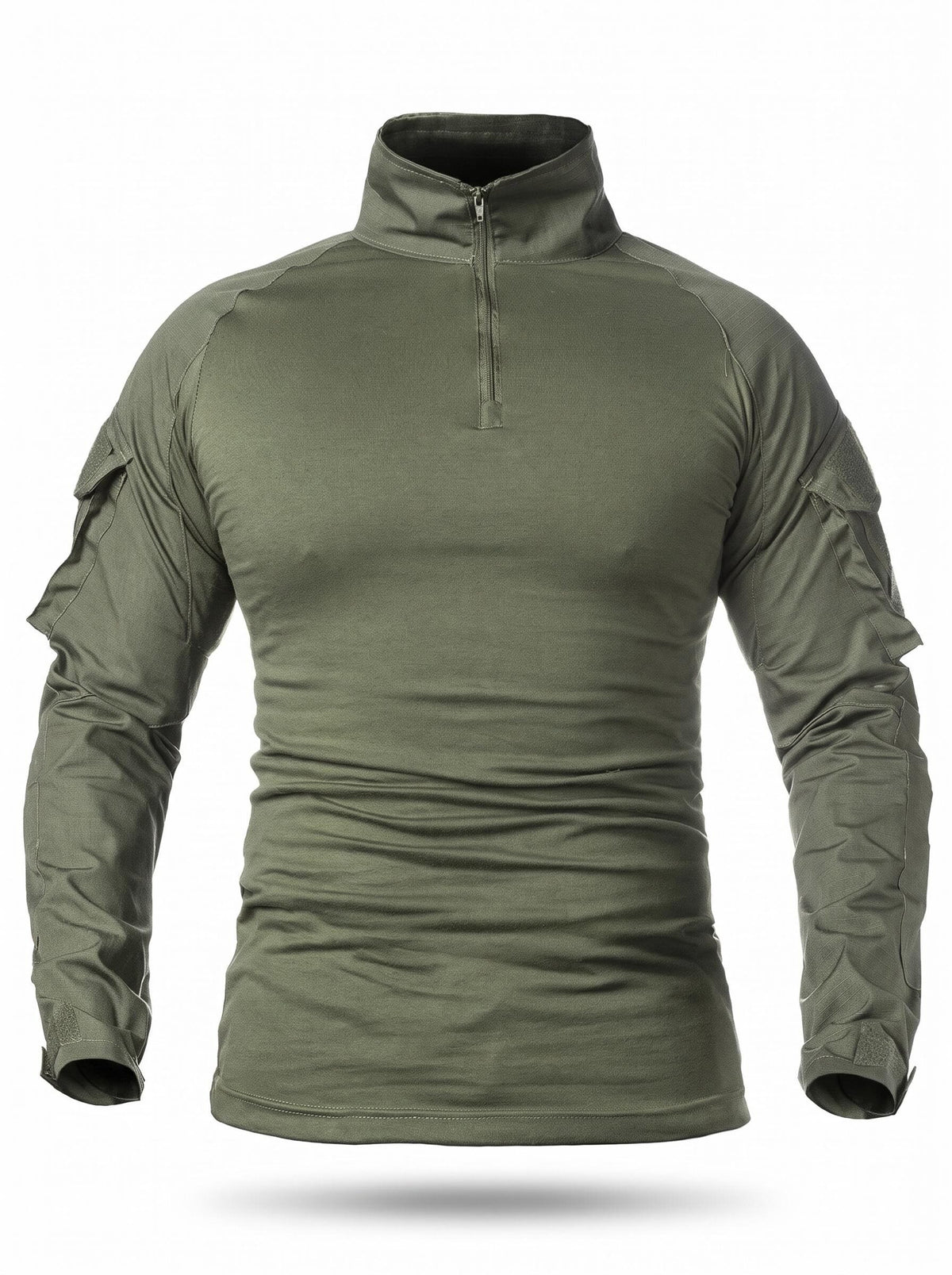 Quarter-Zip Ripstop Utility Work Shirt with Sleeve Pocket