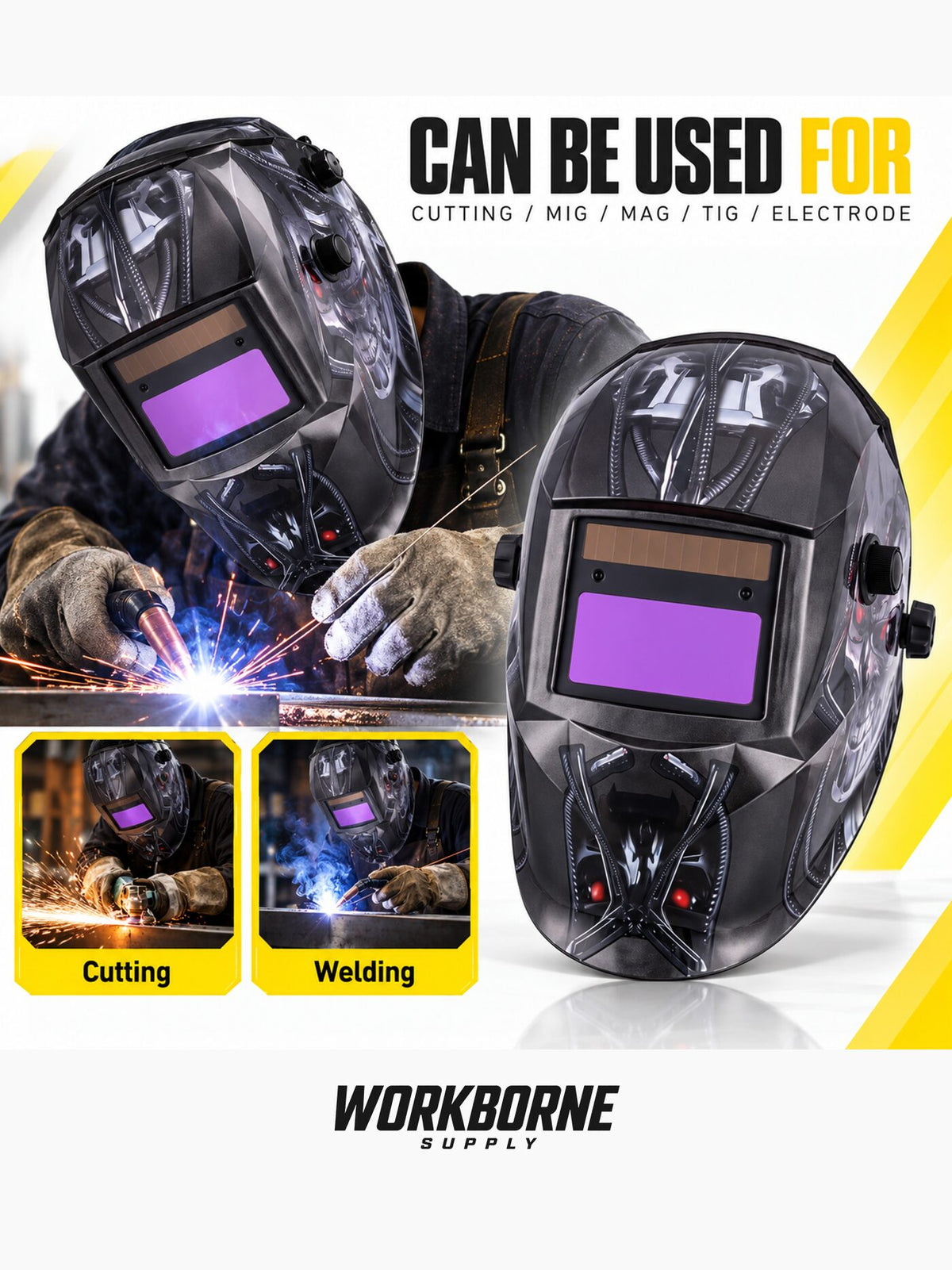 Solar Auto-Darkening Welding Helmet for MIG TIG & Cutting