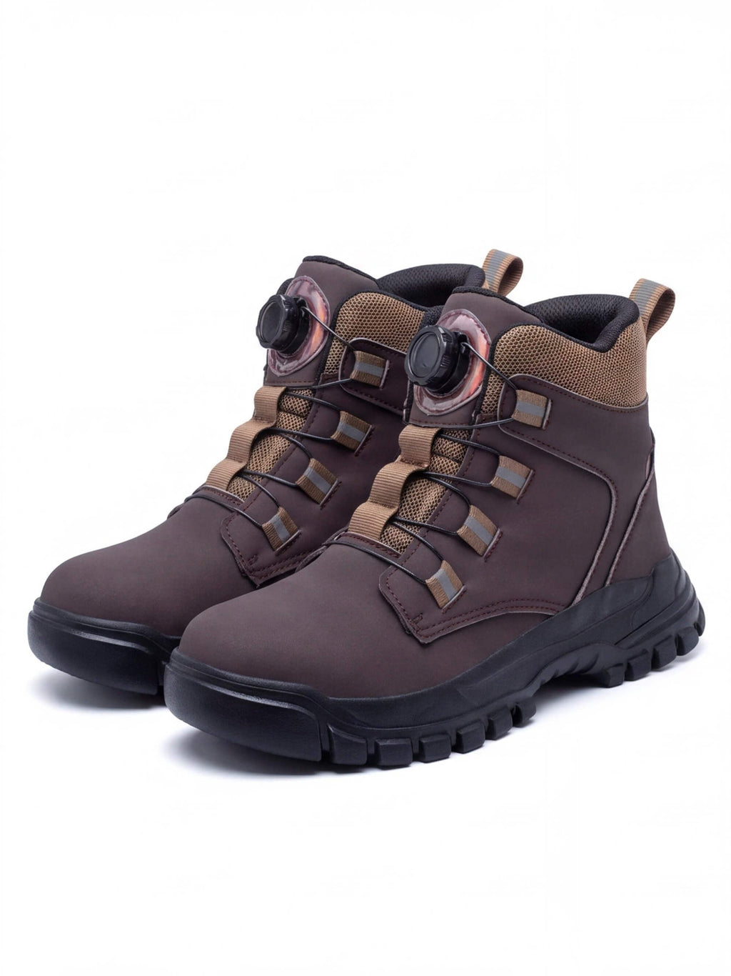 Rotating-Button Steel-Toe Anti-Puncture Work Shoes