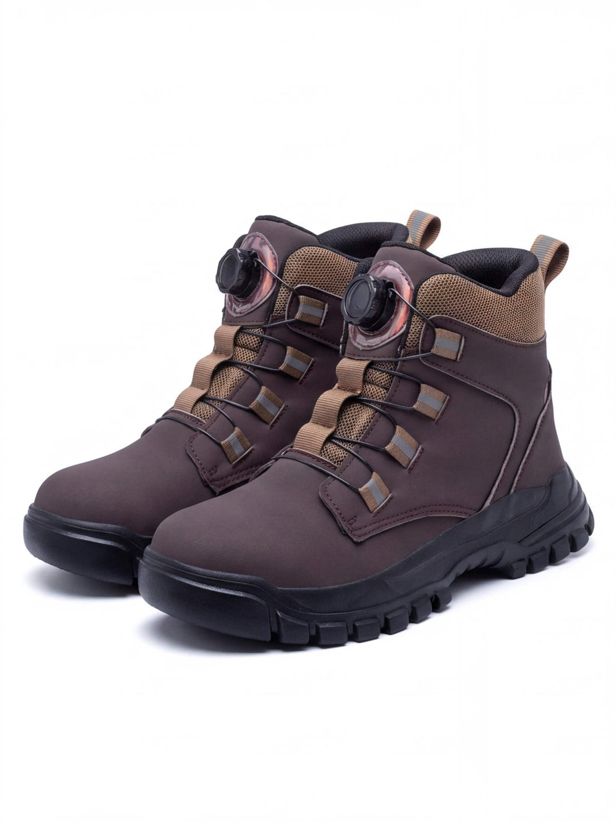 Rotating-Button Steel-Toe Anti-Puncture Work Shoes