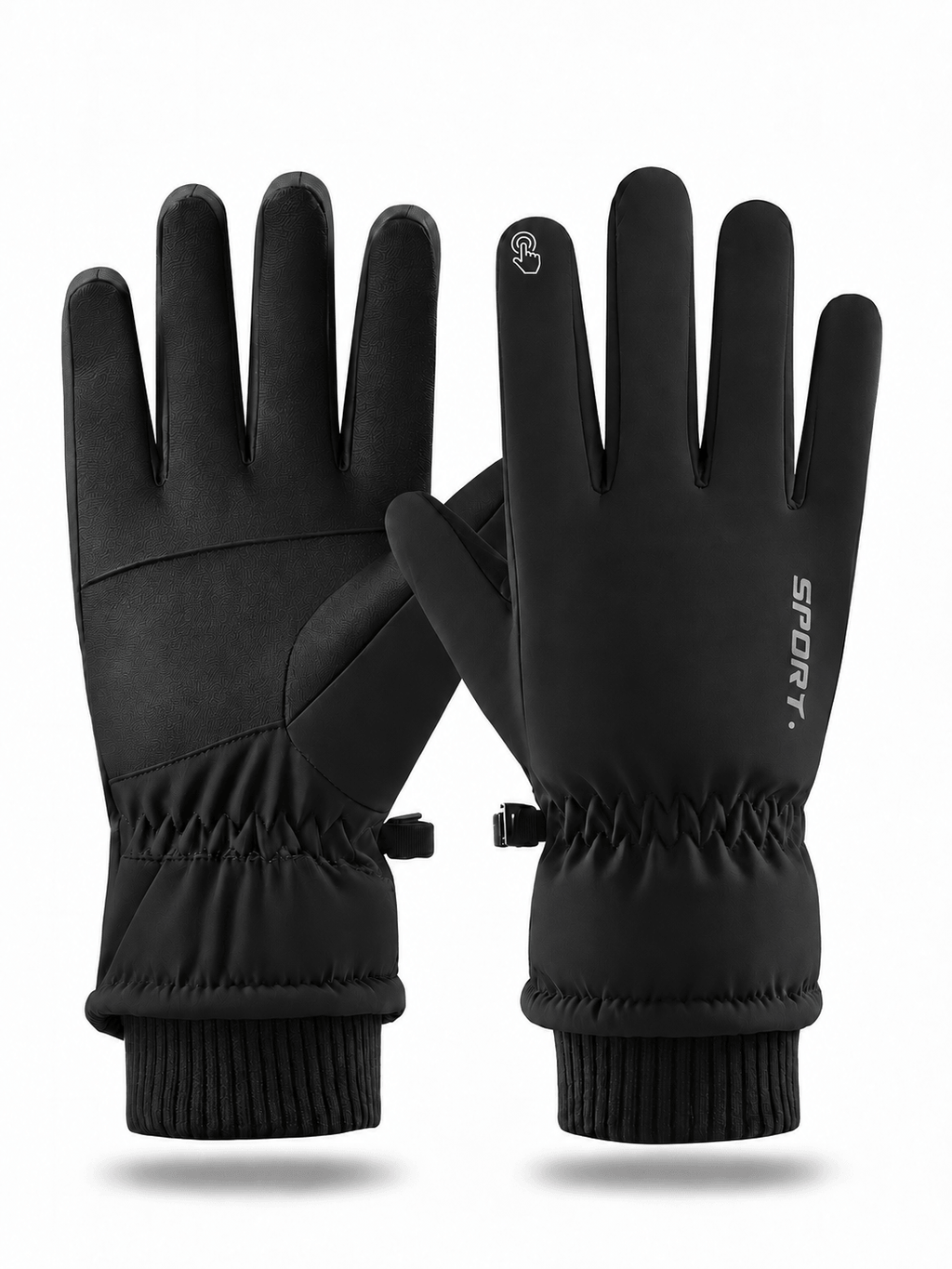Plush-Lined Windproof Touchscreen Winter Work Gloves