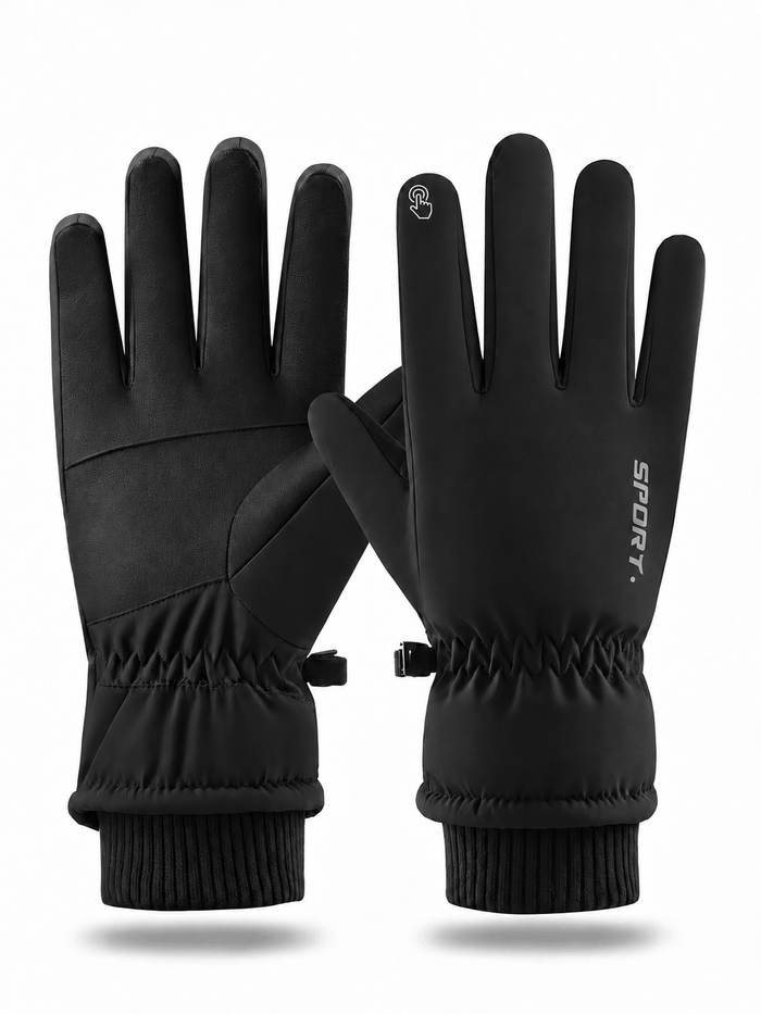 Plush-Lined Windproof Touchscreen Winter Work Gloves