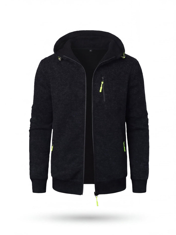 Full-Zip Hooded Work Sweatshirt with Zippered Pockets