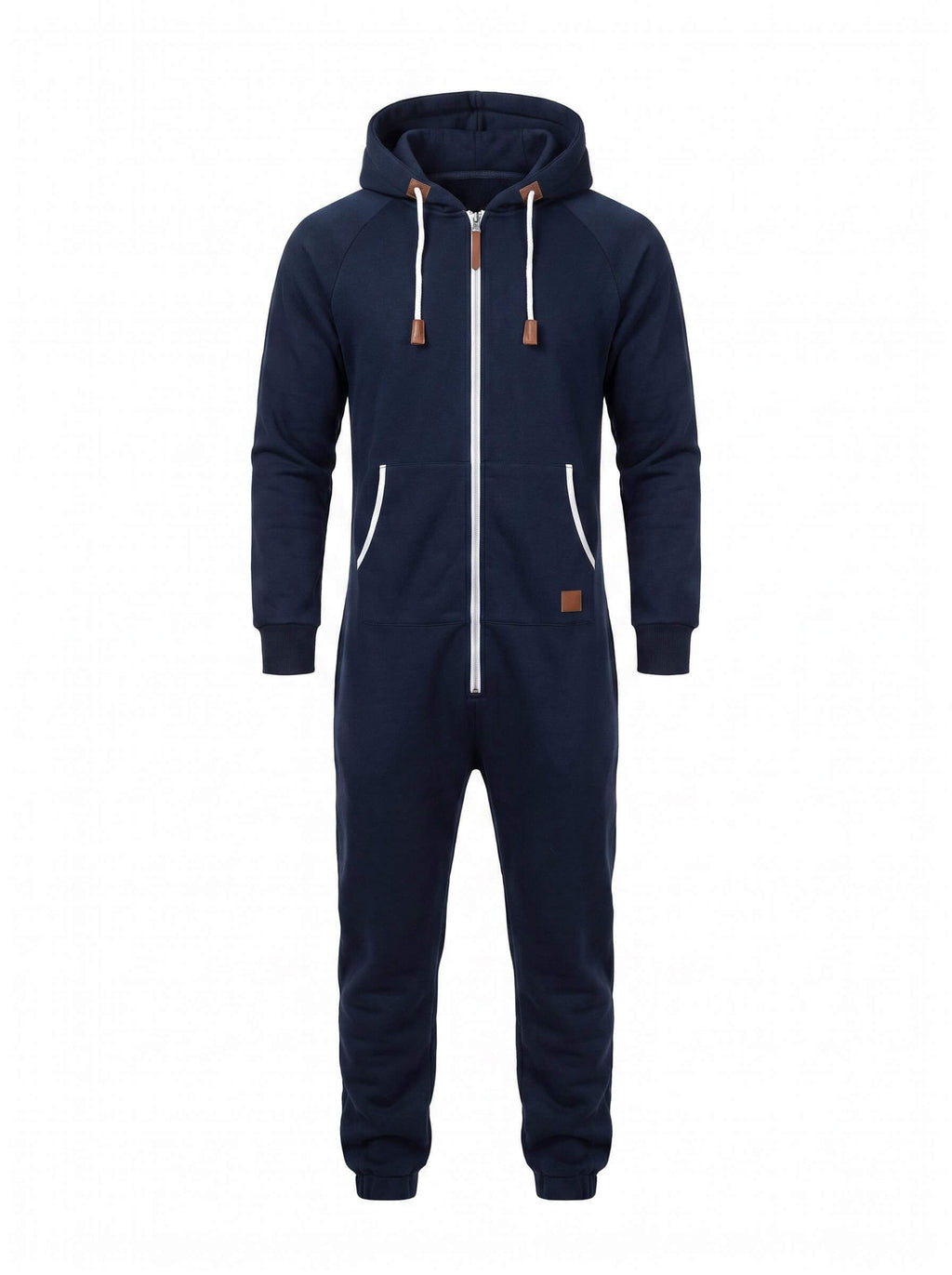 Men's Hooded Fleece One-Piece Work Jumpsuit