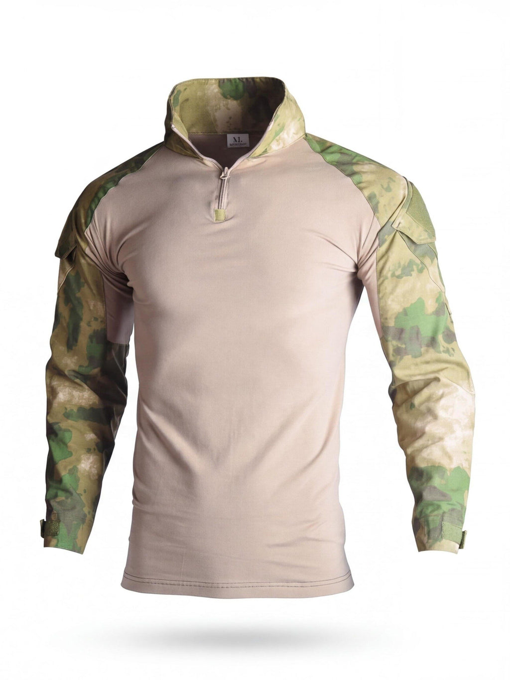 Quarter-Zip Ripstop Utility Work Shirt with Sleeve Pocket