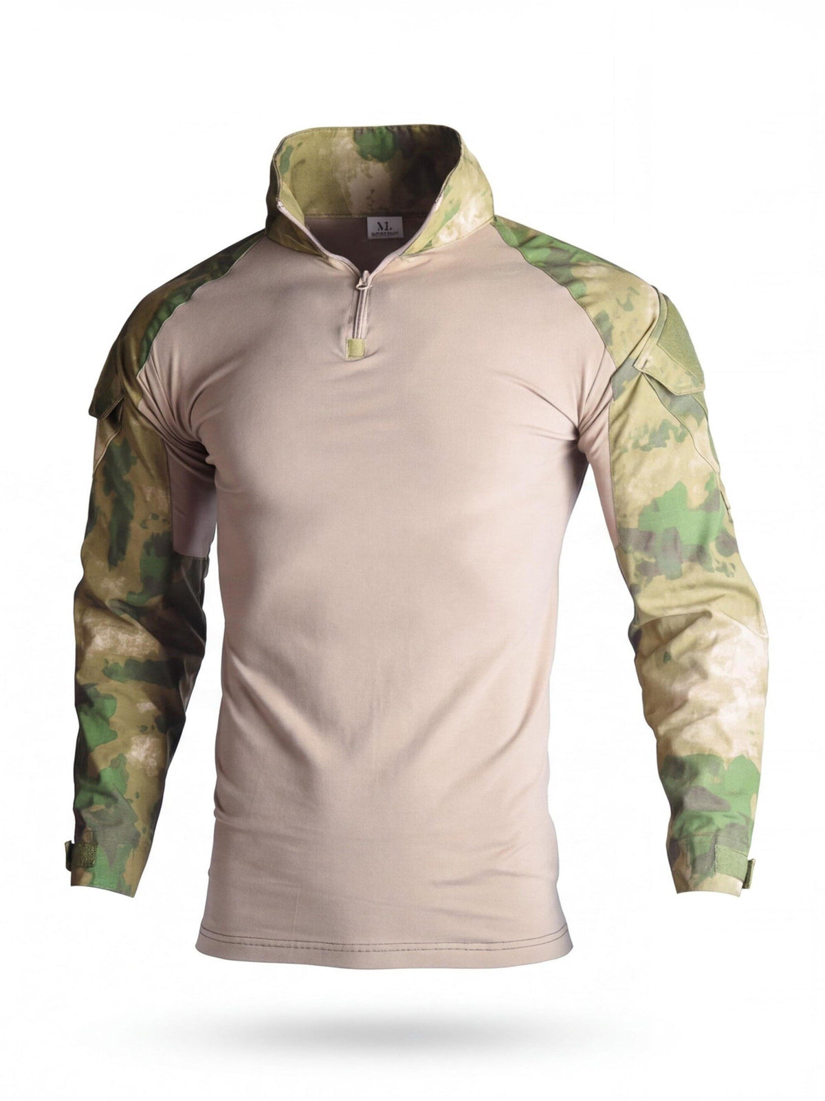 Quarter-Zip Ripstop Utility Work Shirt with Sleeve Pocket