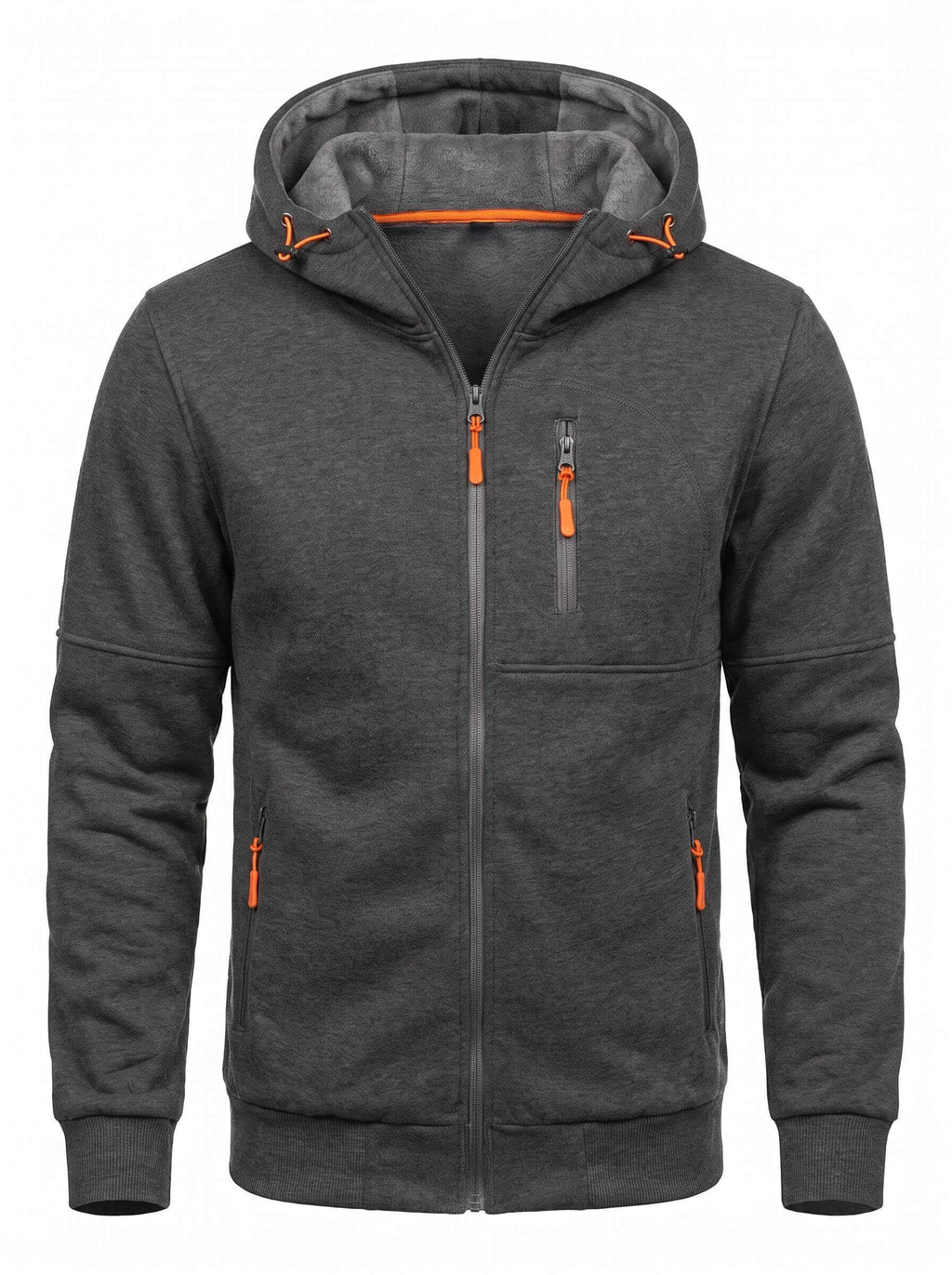 Slim-Fit Full-Zip Work Hoodie with Zip Pockets