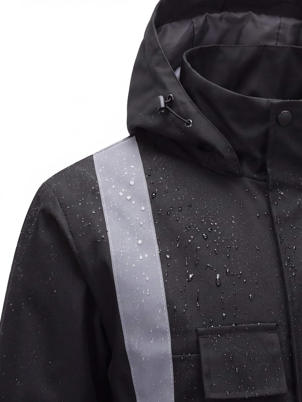 Waterproof Reflective Work Jacket with Detachable Hood
