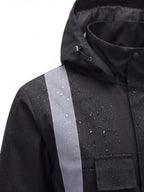 Waterproof Reflective Work Jacket with Detachable Hood