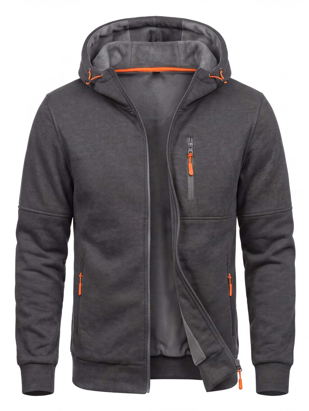 Slim-Fit Full-Zip Work Hoodie with Zip Pockets