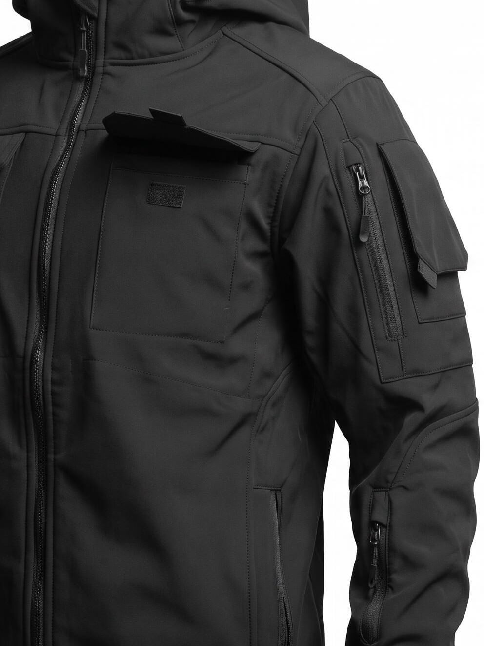 Fleece-Lined Windproof Multi-Pocket Work Jacket