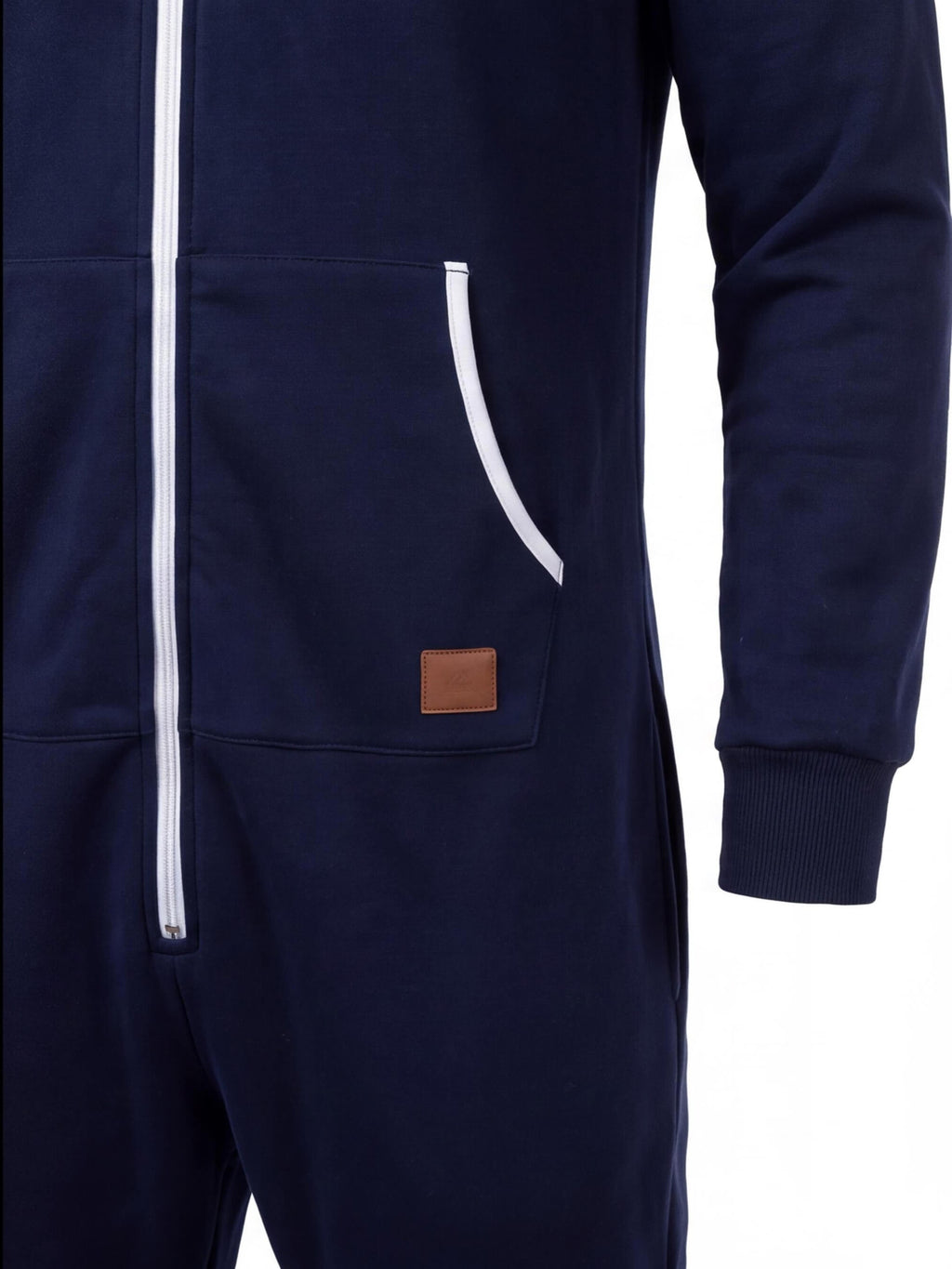 Men's Hooded Fleece One-Piece Work Jumpsuit