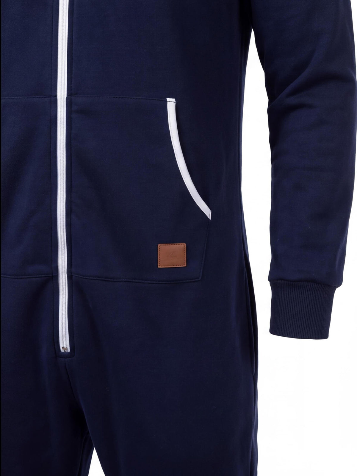 Men's Hooded Fleece One-Piece Work Jumpsuit