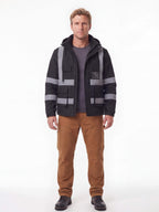 Waterproof Reflective Work Jacket with Detachable Hood