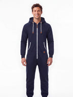 Men's Hooded Fleece One-Piece Work Jumpsuit