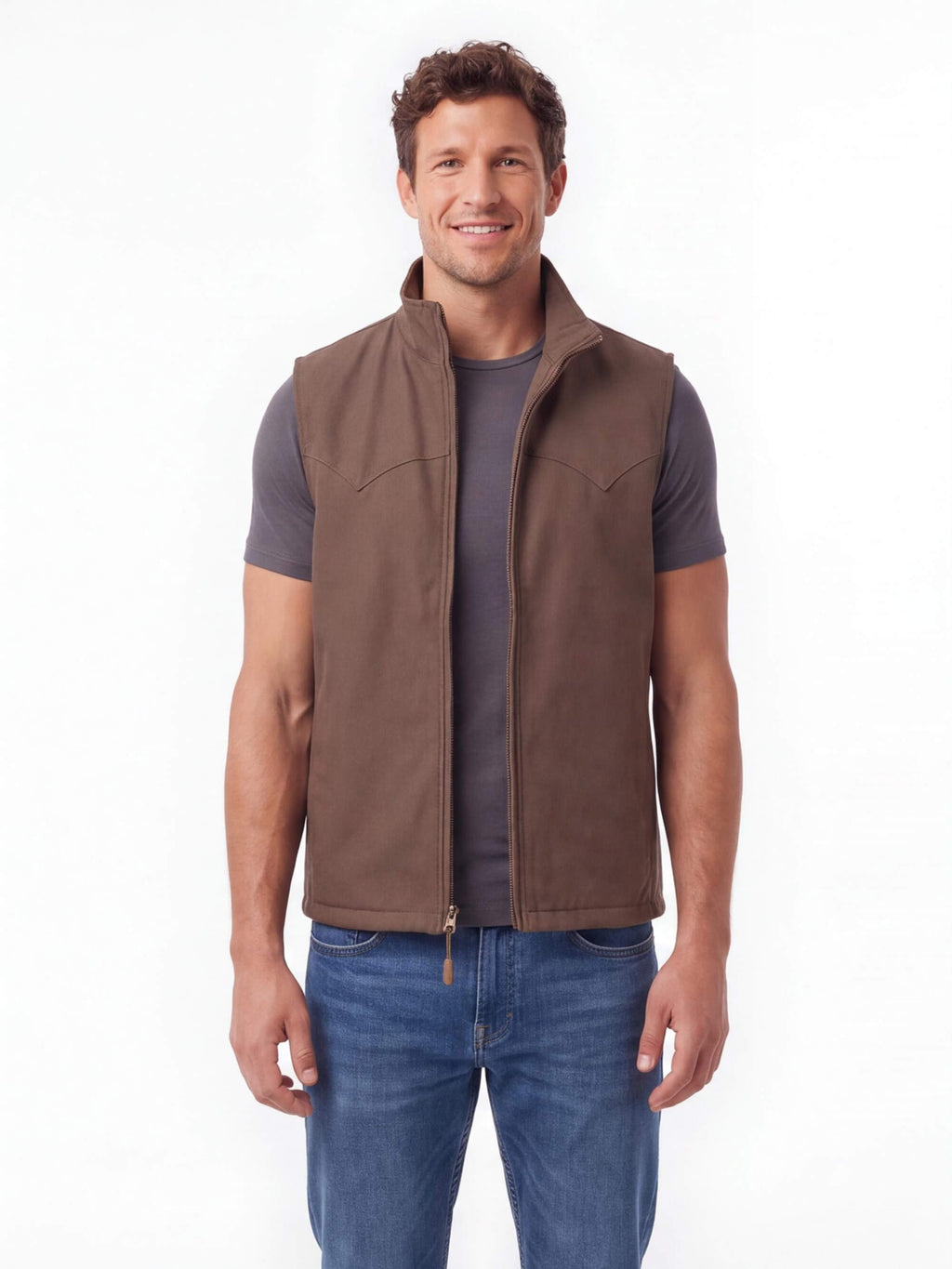 Sleeveless Zip Work Vest with Pockets