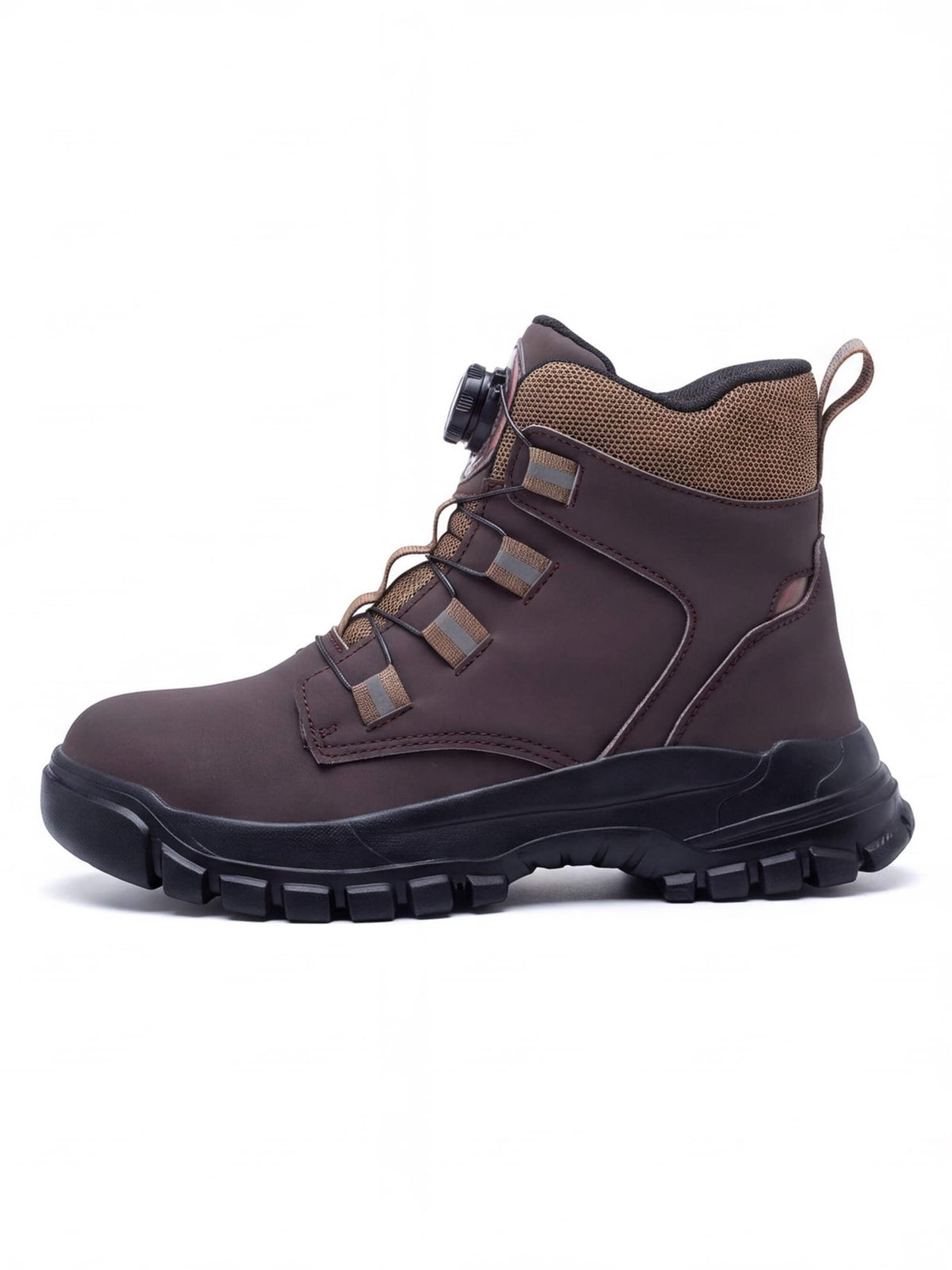 Rotating-Button Steel-Toe Anti-Puncture Work Shoes