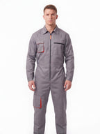 Men's Zip-Front Work Coverall with Utility Pockets