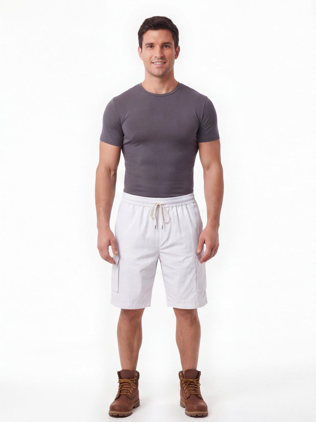 Breathable Summer Cargo Work Shorts with Drawstring Waist