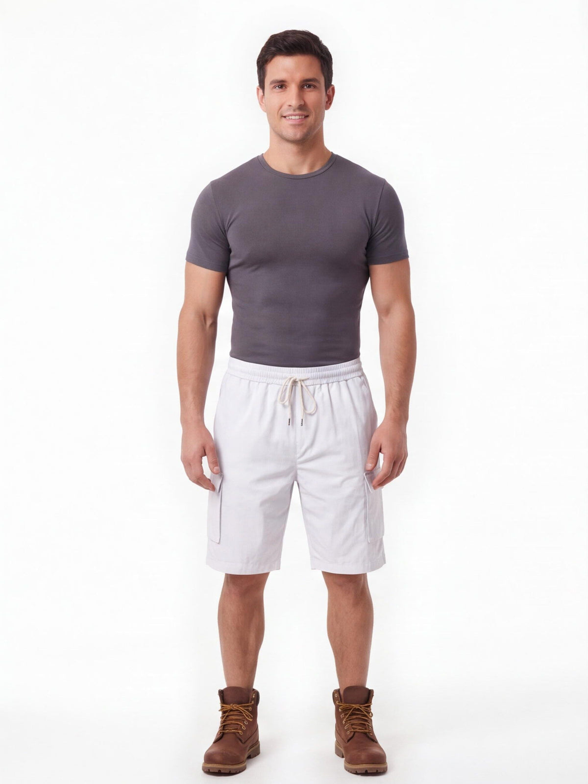 Breathable Summer Cargo Work Shorts with Drawstring Waist