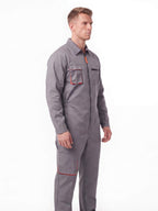 Men's Zip-Front Work Coverall with Utility Pockets