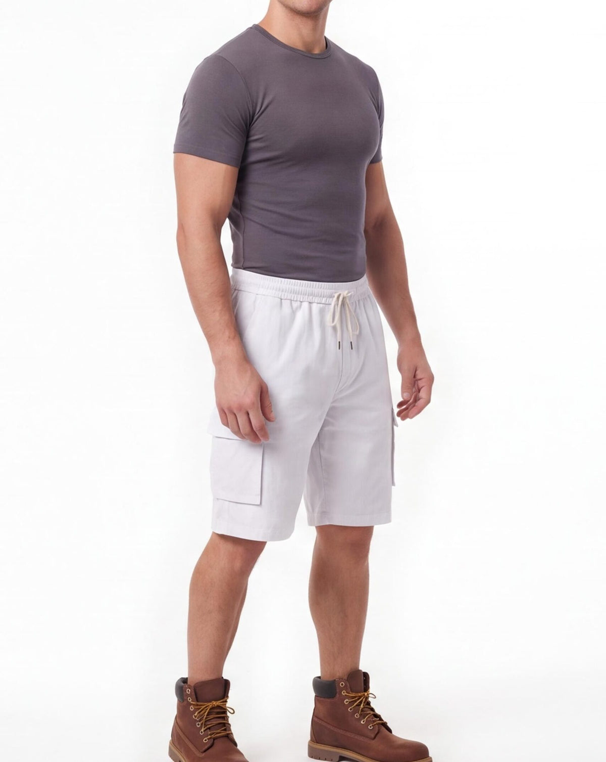 Breathable Summer Cargo Work Shorts with Drawstring Waist