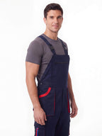 Multi-Pocket Work Bib Overalls with Zippered Chest Pocket
