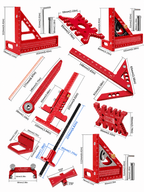 Aluminum Woodworking Square & Layout Tool Kit