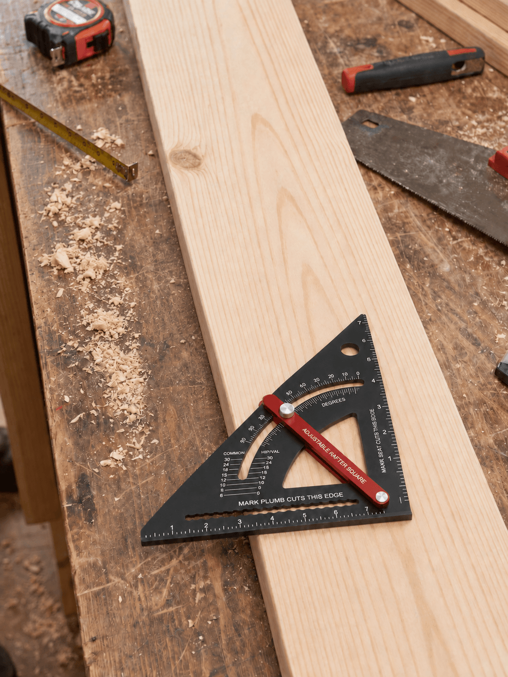 7-Inch Adjustable Carpenter Square with Locking Angle Guide