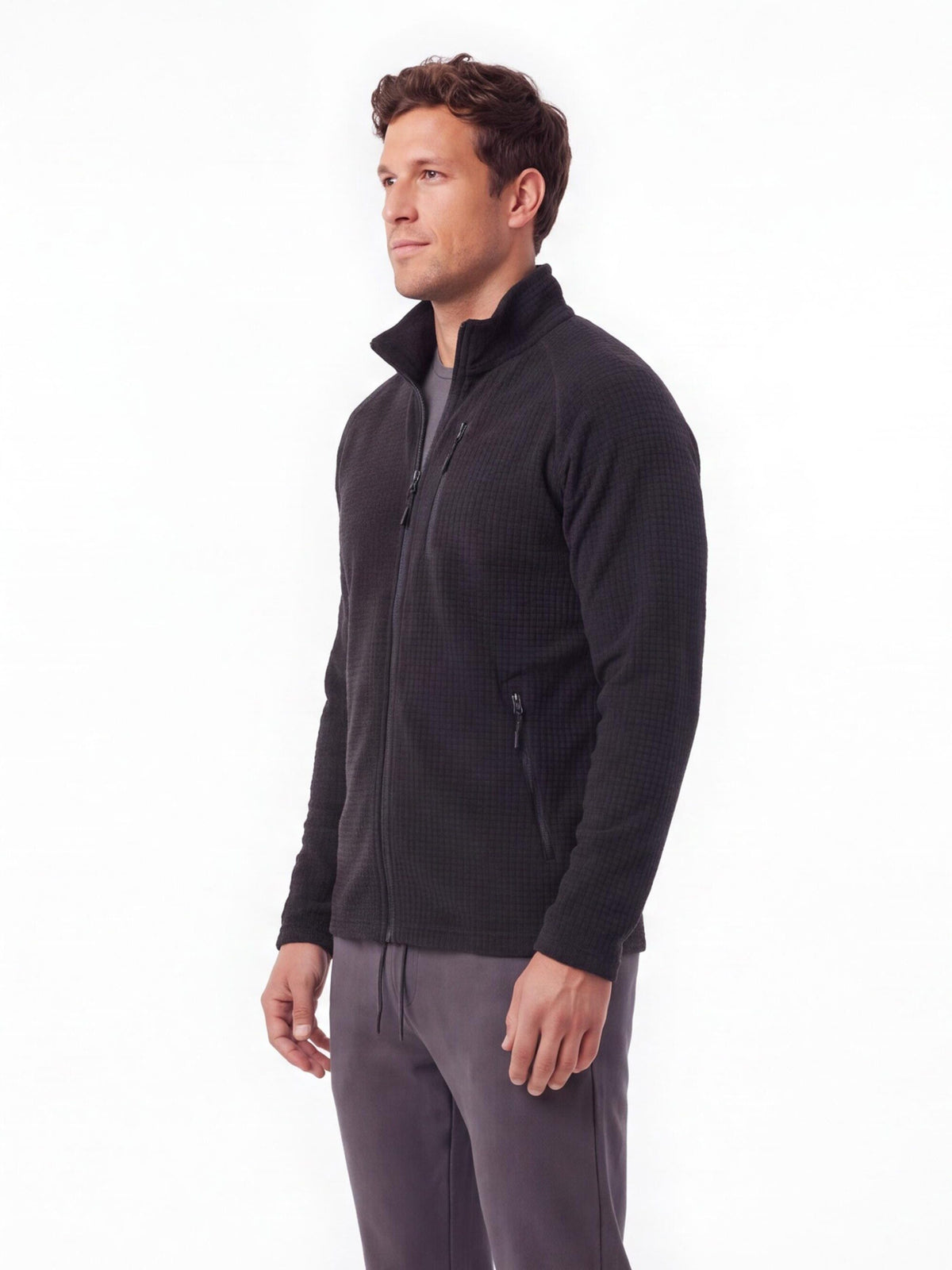 Lightweight Grid Fleece Work Jacket for Cold Weather