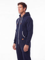 Men's Hooded Fleece One-Piece Work Jumpsuit