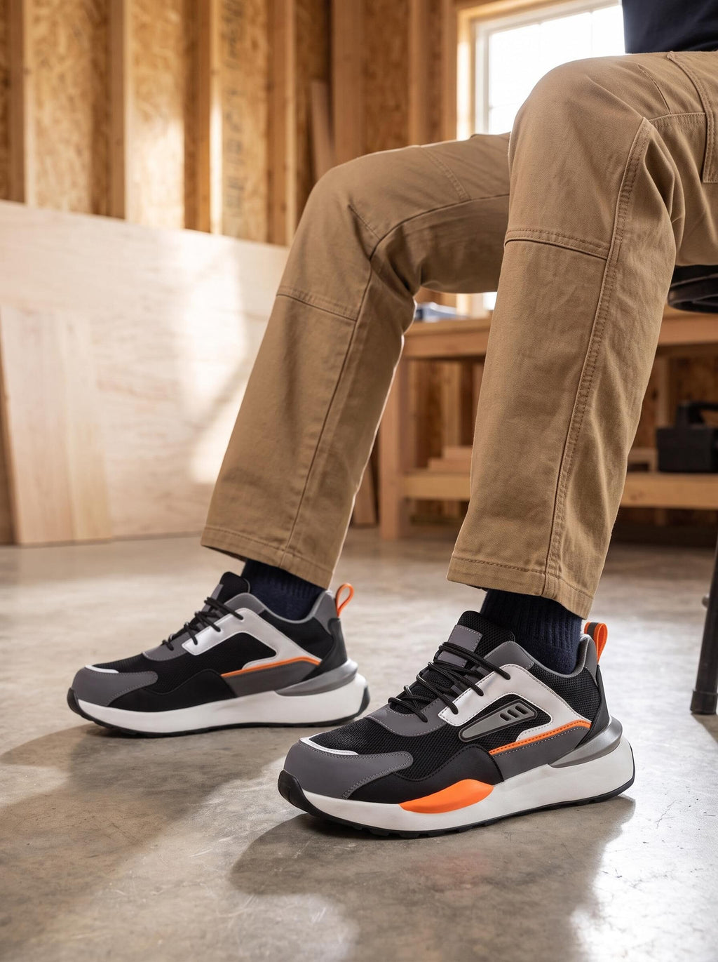 Steel Toe Puncture-Resistant Mesh Work Shoes