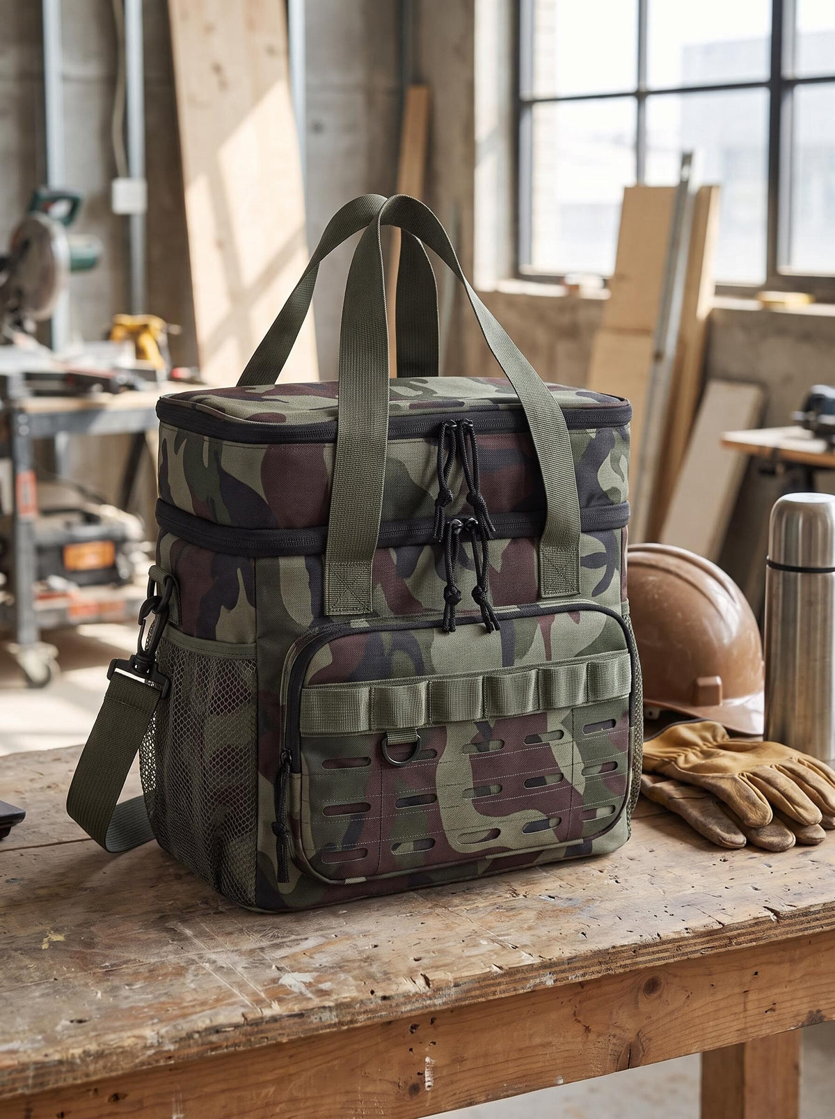 Large-Capacity Work Lunch Cooler with Organizer Pockets