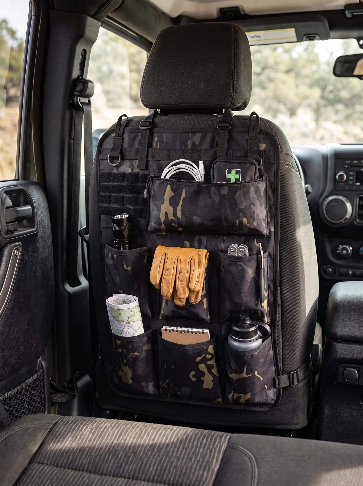 Work Truck Seat-Back Organizer with Attachment Webbing