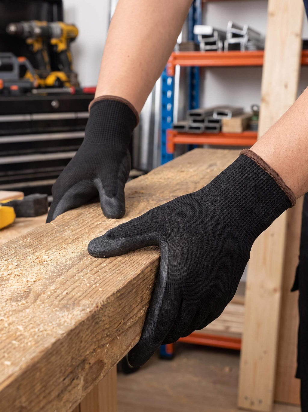 10-Pair Nitrile Grip Work Gloves